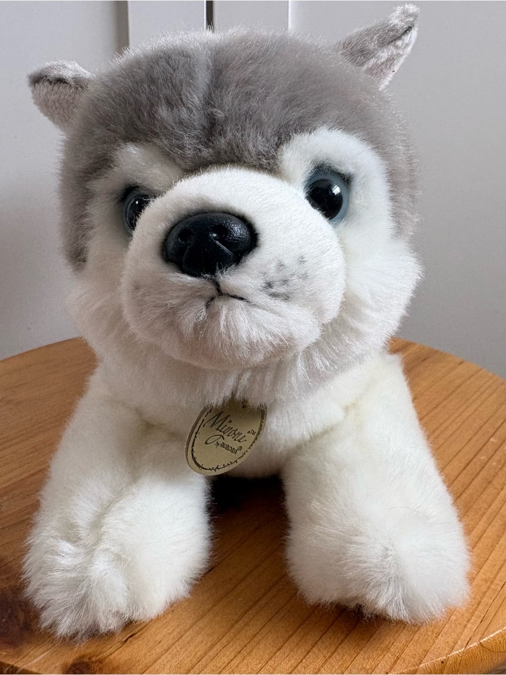 Miyoni Tots Siberian Husky Puppy 12” Plush Dog Aurora Toy Laying Down